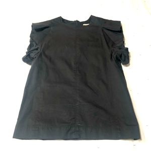 Maje black  blouse top ruffled short sleeve